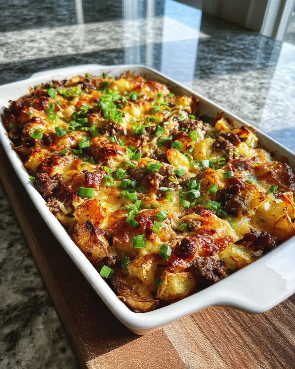 Final dish - Delicious and Nutritious Family Favorite Healthy Loaded Beef and Potato Bake
