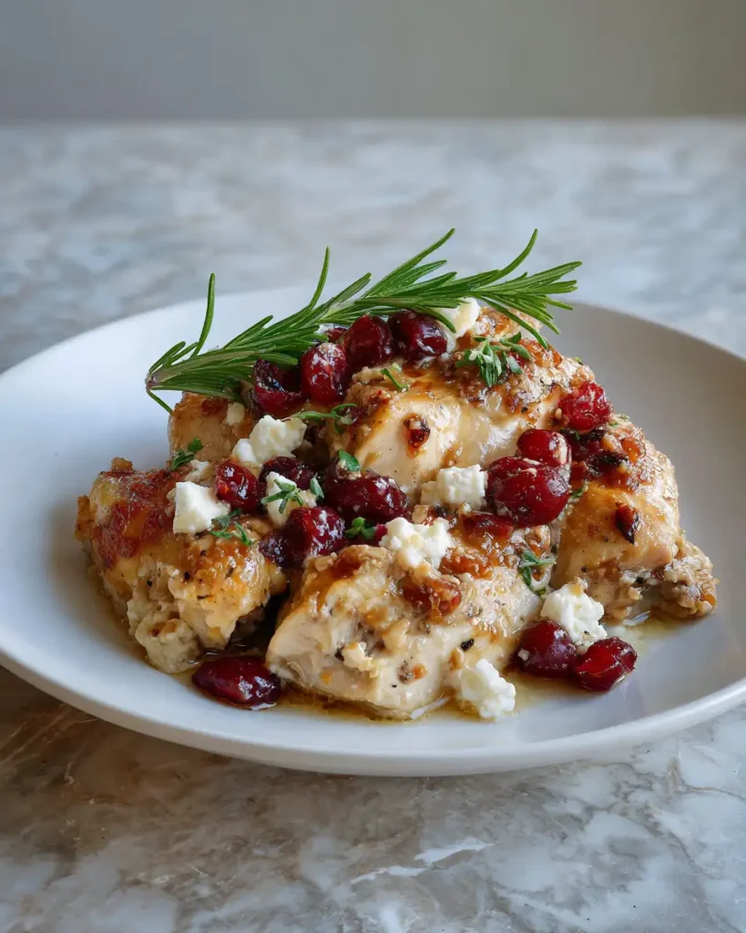 Sweet and Tangy Honey Cranberry Chicken Bake with Creamy Feta Cheese - Featured Image