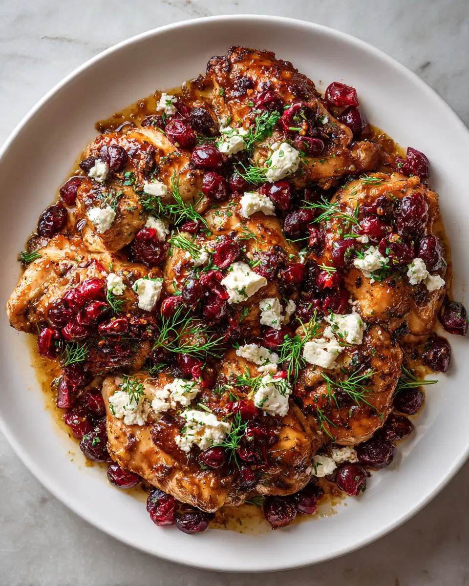 Final dish - Sweet and Tangy Honey Cranberry Chicken Bake with Creamy Feta Cheese