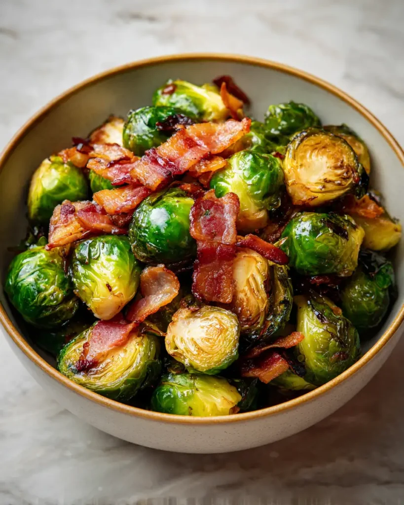 Irresistible Honey Glazed Roasted Brussels Sprouts with Crispy Bacon - Featured Image