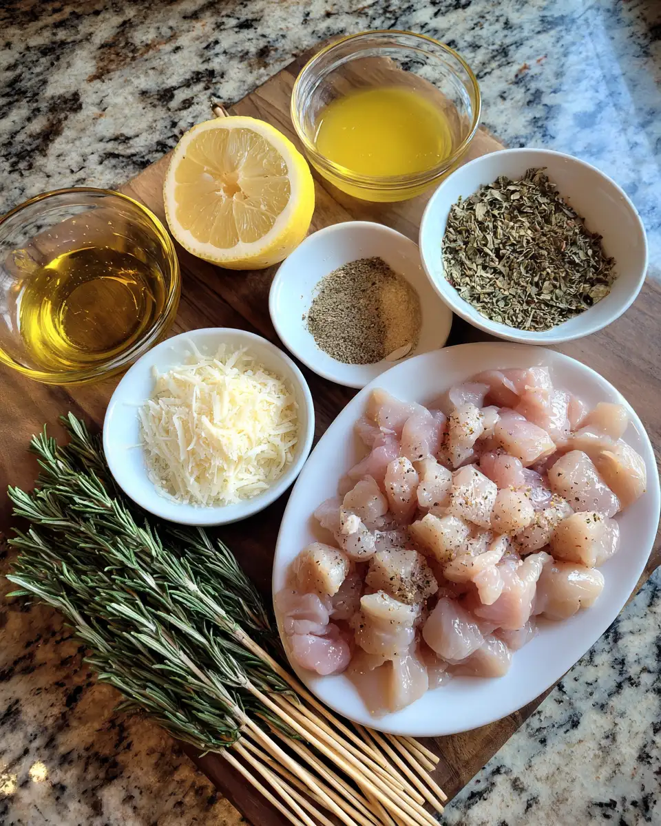 Ingredients for Irresistible Lover Garlic Parmesan Chicken Skewers to Satisfy Your Cravings
