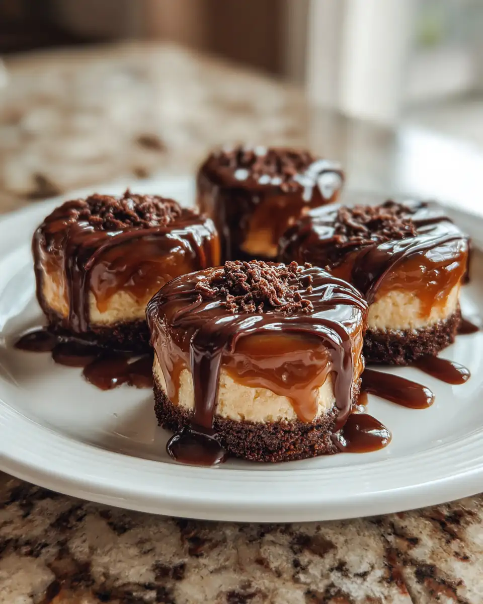 Final dish - Irresistible Mini Chocolate Caramel Cheesecakes Perfect for Any Occasion
