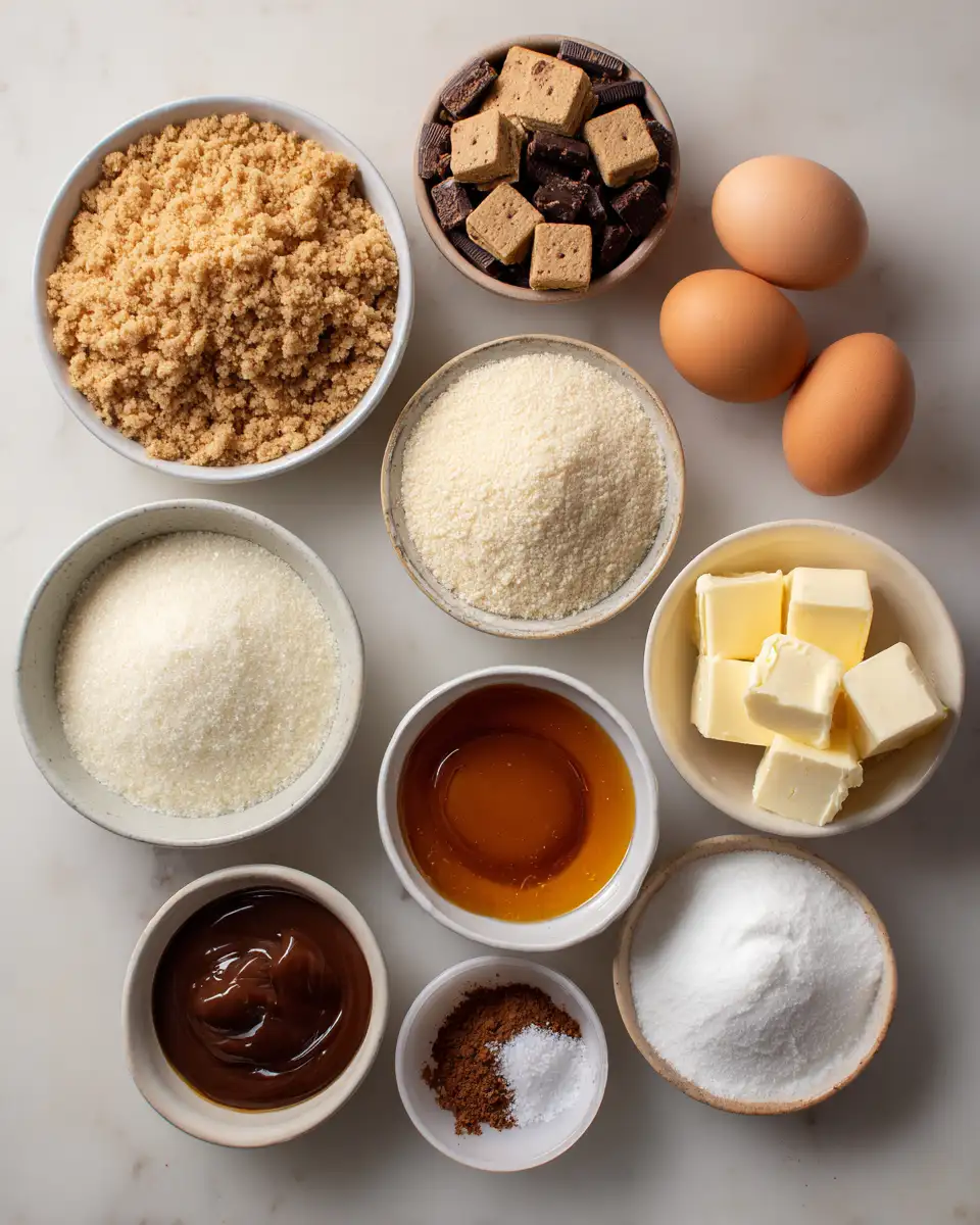 Ingredients for Irresistible Mini Chocolate Caramel Cheesecakes Perfect for Any Occasion