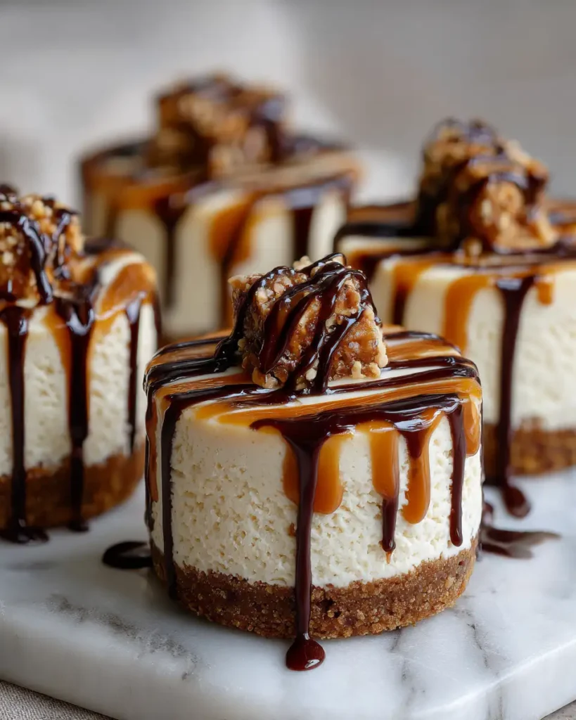 Irresistible Mini Salted Caramel Cheesecakes with Decadent Chocolate Drizzle - Featured Image