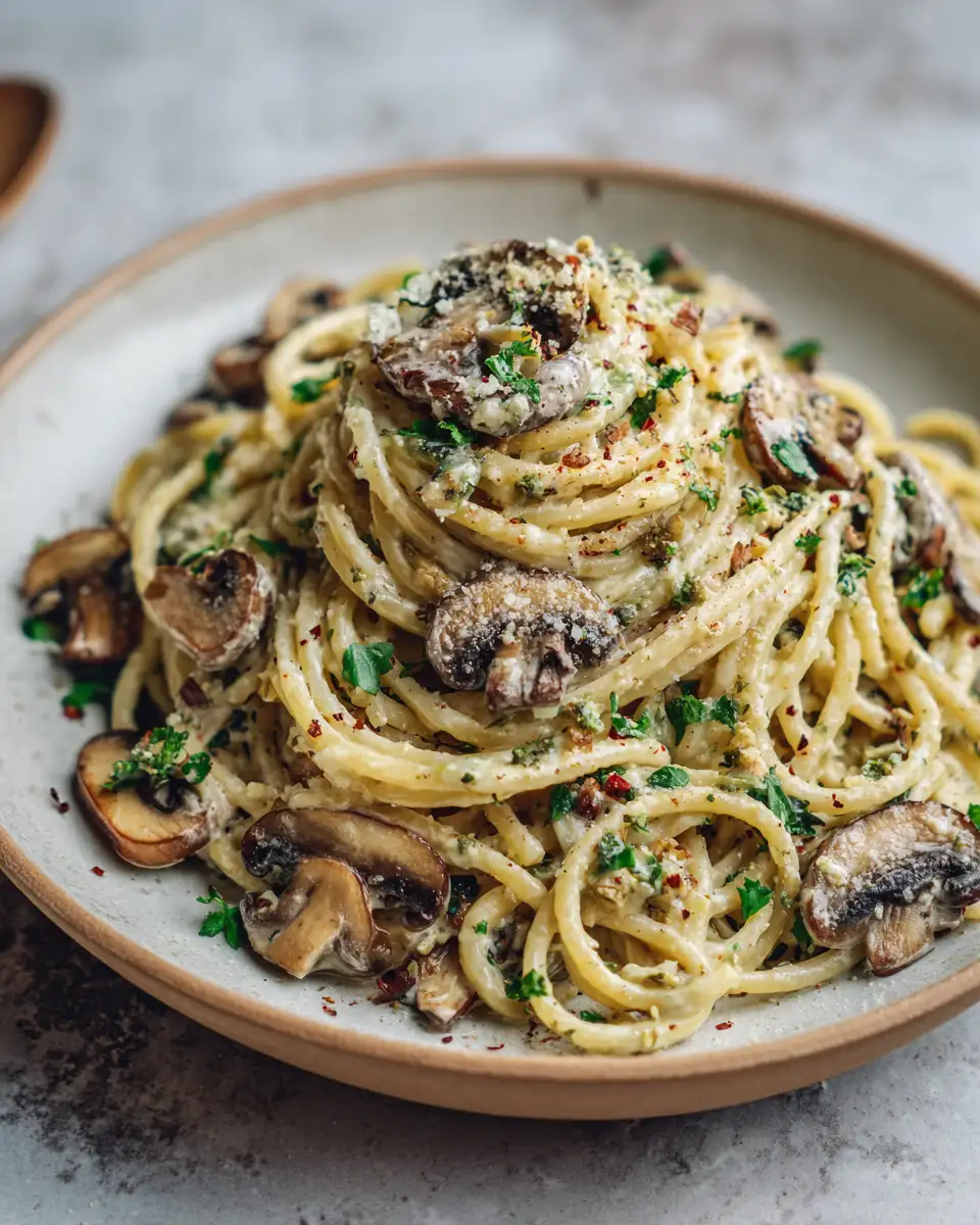 Creamy Mushroom Spaghetti Aglio Olio Your New Favorite Comfort Food - Featured Image