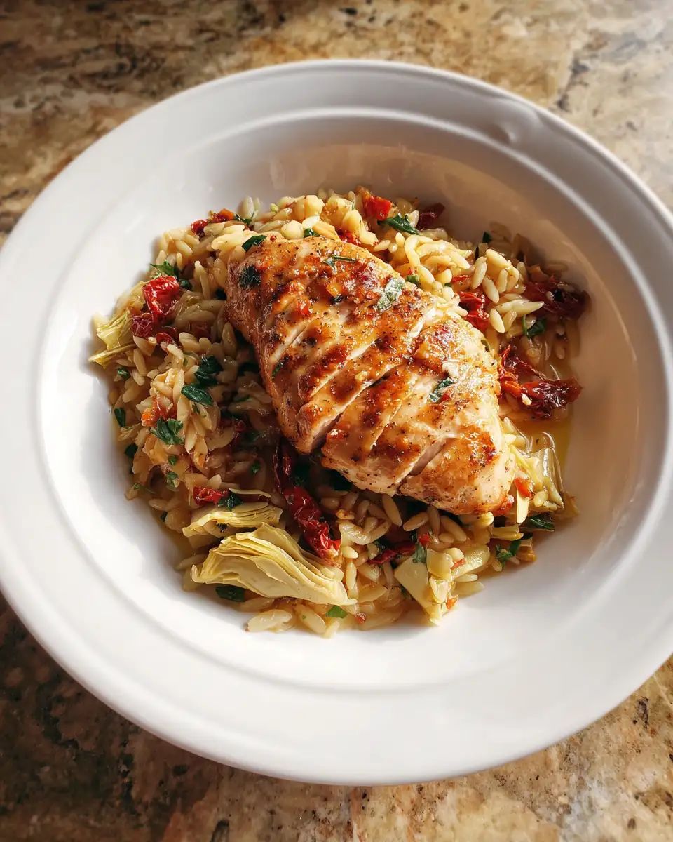Delicious One-Pan Chicken and Orzo with Artichokes and Sun-Dried Tomatoes to Savor Tonight - Featured Image