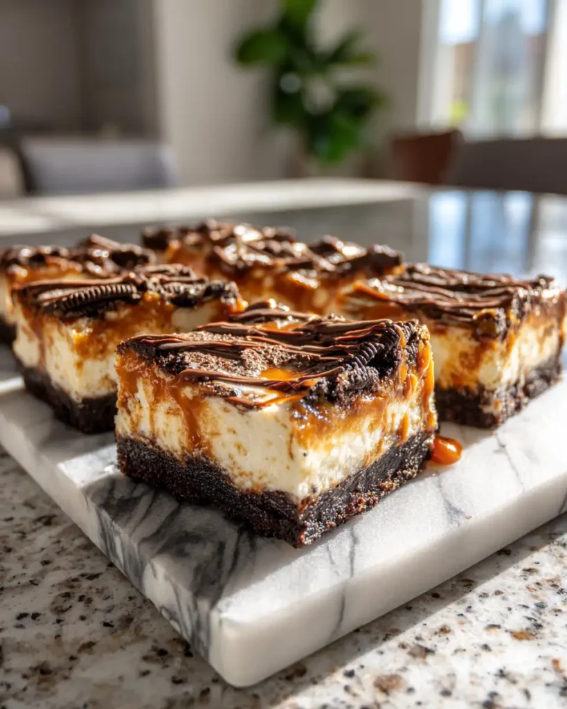 Irresistible Oreo Caramel Cheesecake Bars You Need to Try - Featured Image