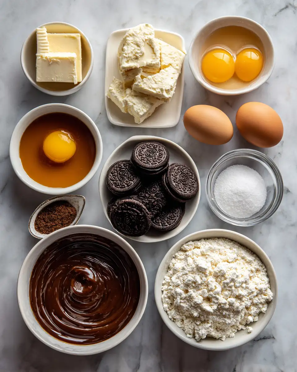 Ingredients for Irresistible Oreo Caramel Cheesecake Bars You Need to Try