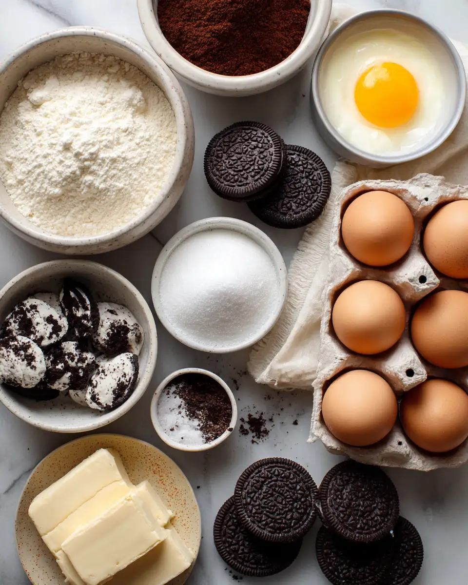 Ingredients for Irresistible Oreo Cheesecake Brownie Bars You Must Try