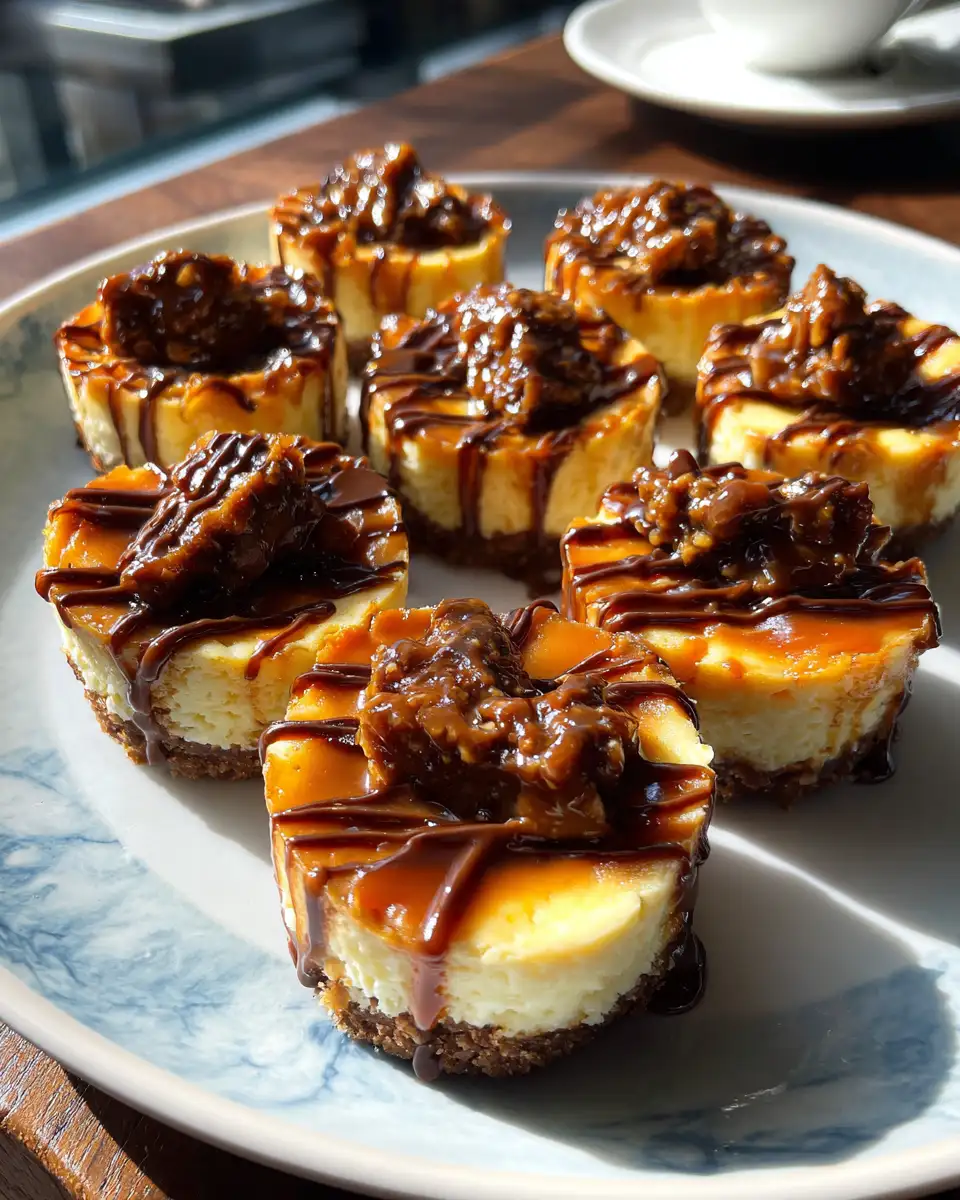 Final dish - Irresistible Snickers Caramel Cheesecake Bites That Will Satisfy Your Sweet Tooth