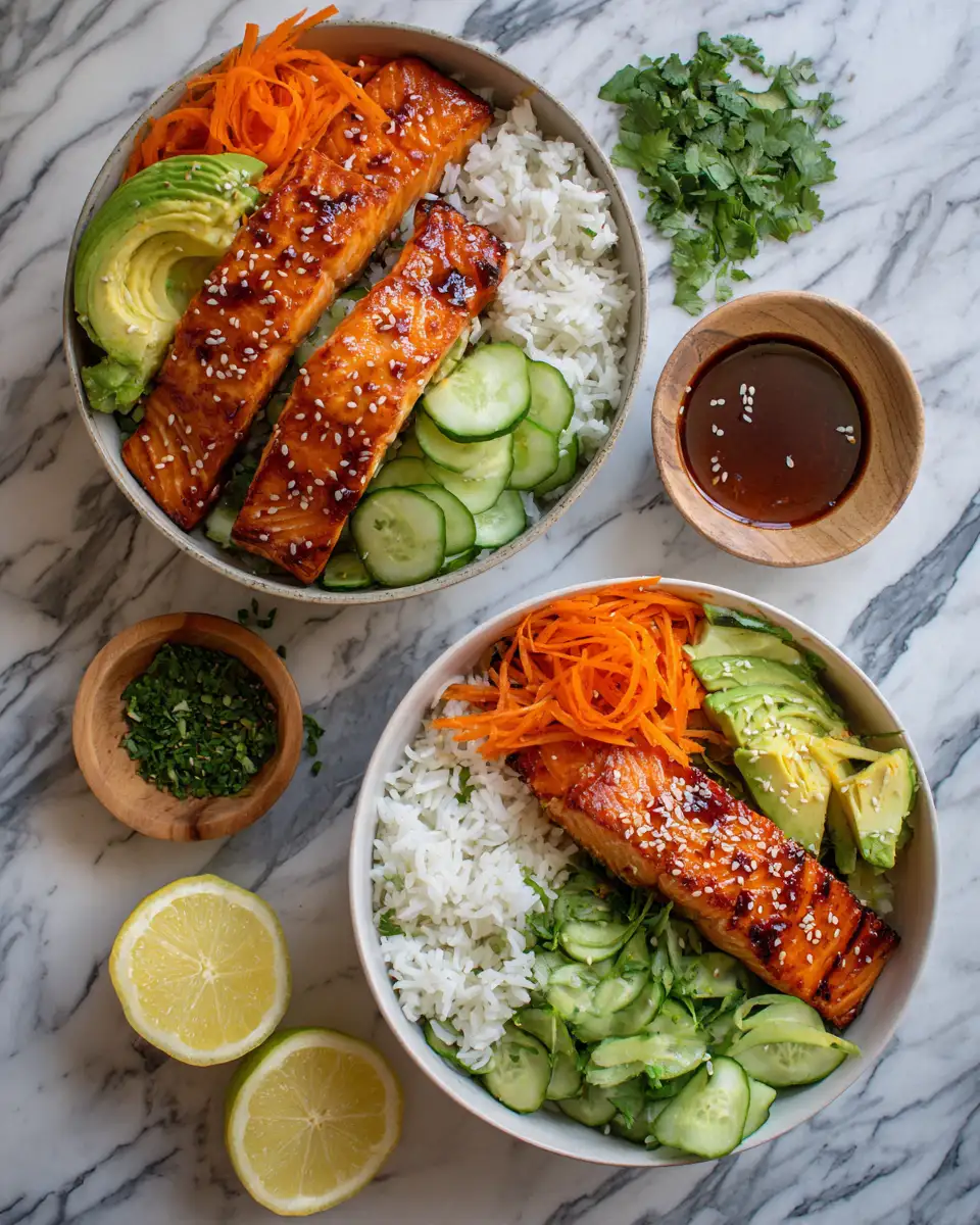 Ingredients for Deliciously Easy Sweet Chili Salmon Bowls to Satisfy Your Cravings