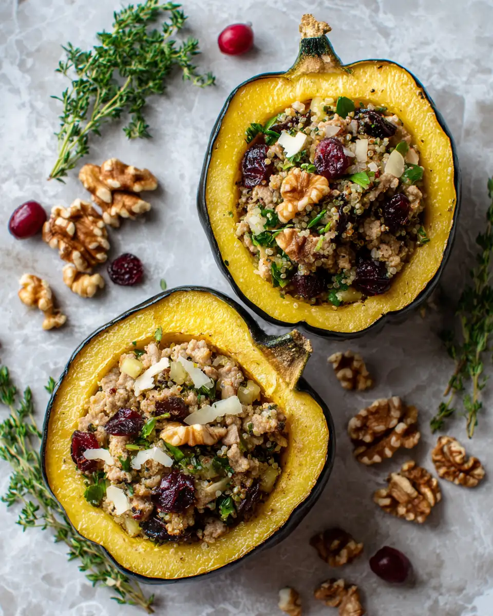 Ingredients for Deliciously Healthy Turkey Stuffed Acorn Squash Recipe to Satisfy Your Cravings