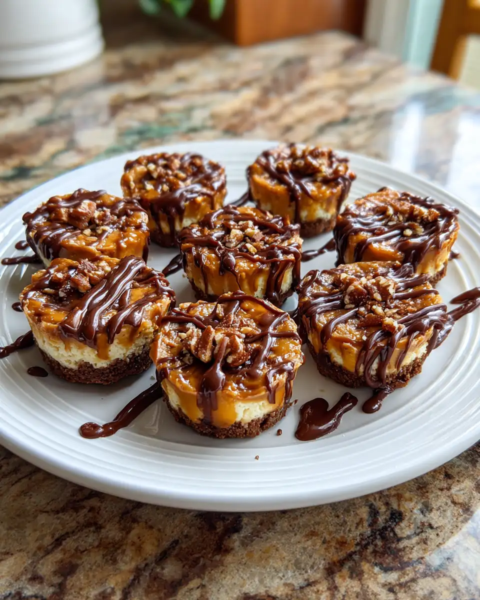 Final dish - Irresistible Turtle Chocolate Caramel Cheesecake Bites That Will Melt Your Heart