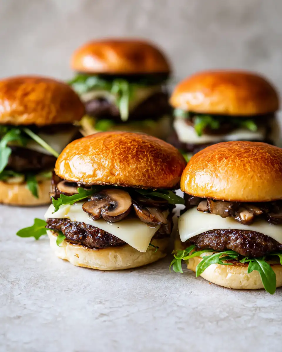 Ingredients for Irresistible Whiskey-Glazed Mushroom Swiss Smash Burger Recipe