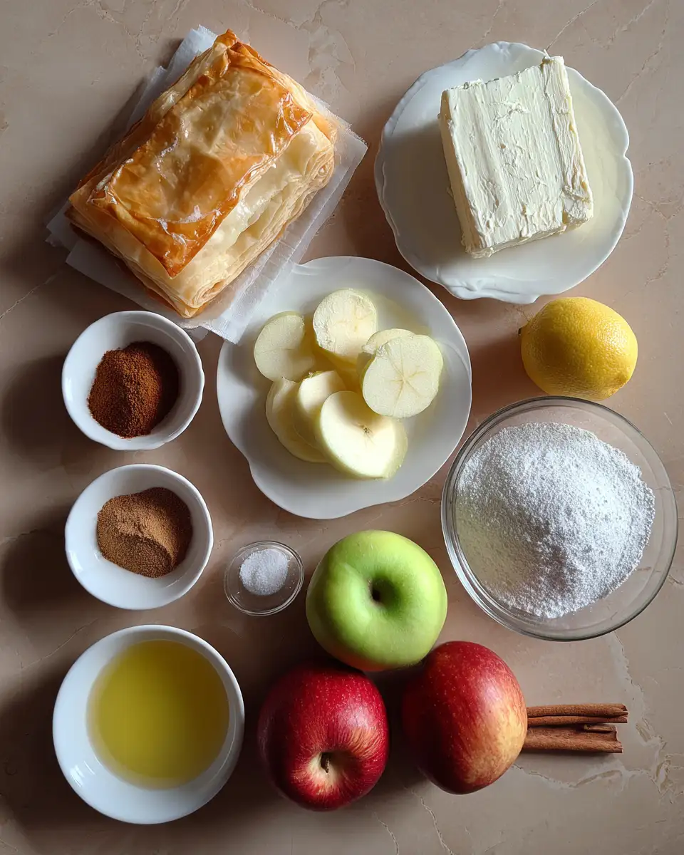 Ingredients for Irresistible Apple Pie Cream Cheese Danish Recipe to Satisfy Your Sweet Tooth