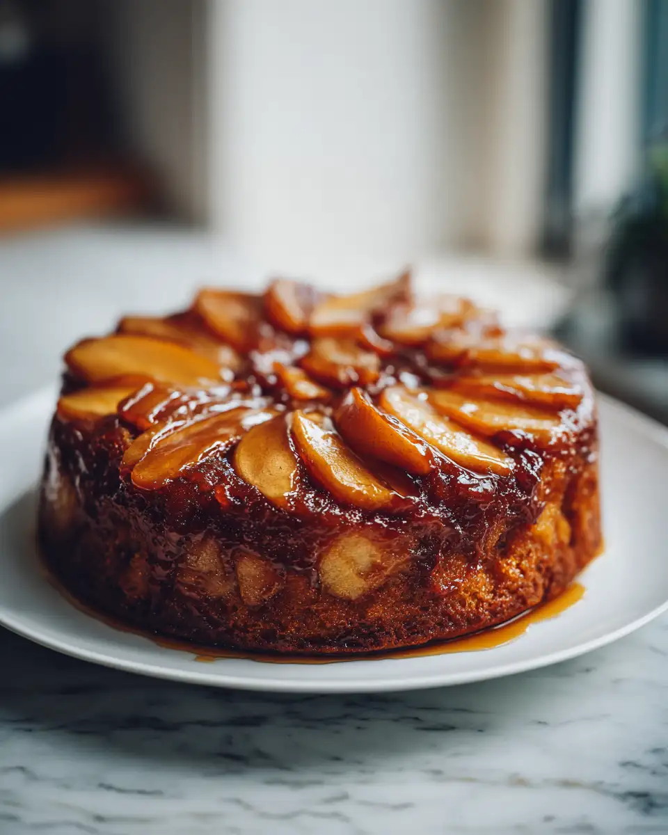 Deliciously Decadent Caramel Apple Upside Down Cake Recipe - Featured Image