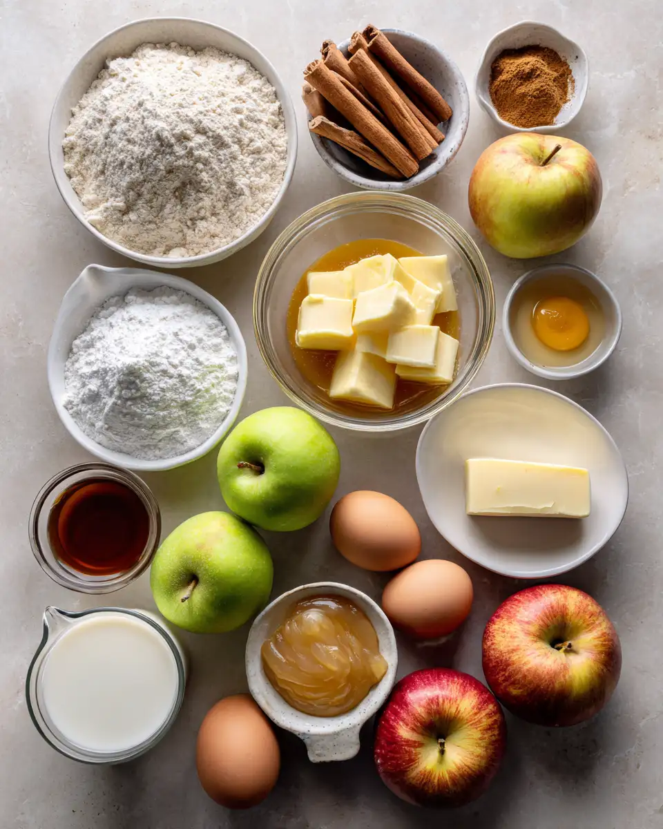 Ingredients for Deliciously Decadent Caramel Apple Upside Down Cake Recipe