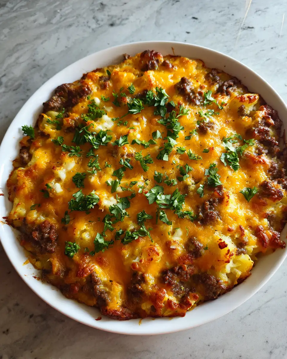 Final dish - Ultimate Cheeseburger Potato Casserole Recipe for a Comfort Food Feast