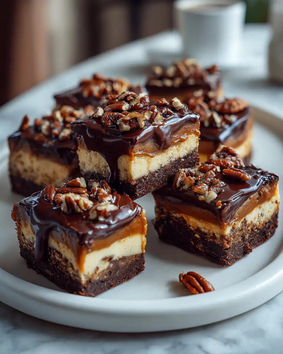 Irresistible Chocolate Turtle Cheesecake Bars You Need to Try - Featured Image