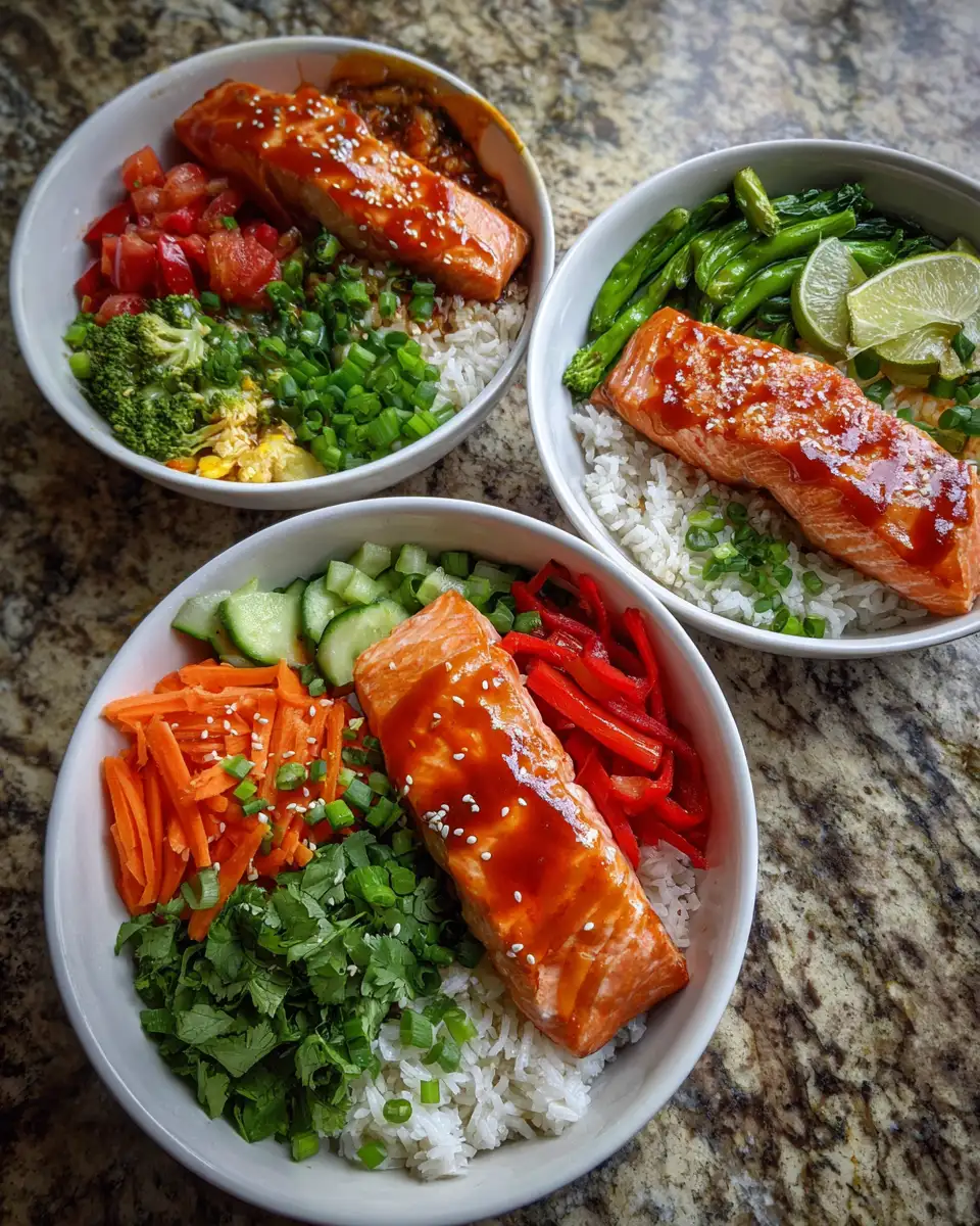 Ingredients for Sweet and Spicy Honey Sriracha Salmon Rice Bowls You Need to Try