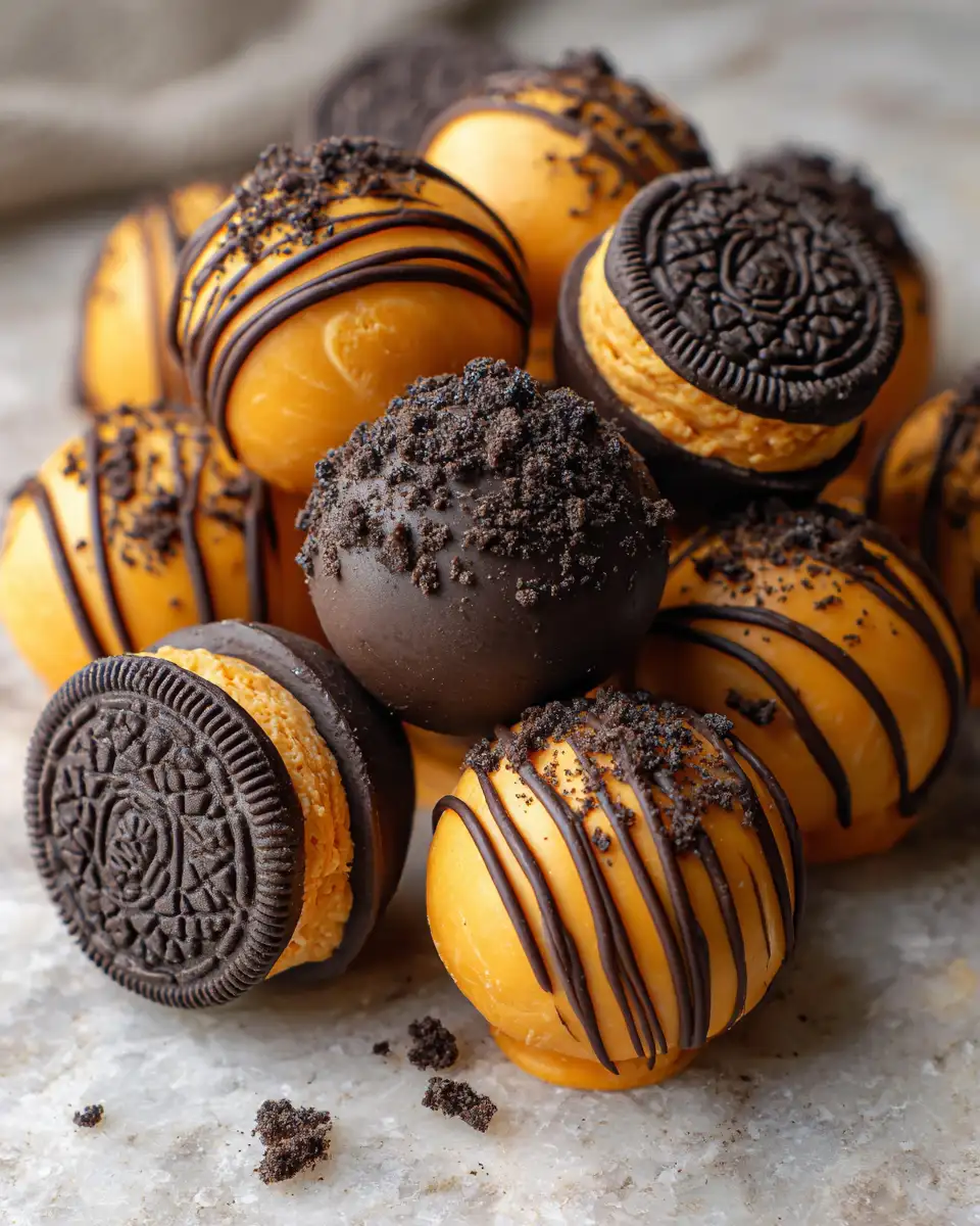 Irresistible Pumpkin Oreo Cheesecake Truffles Perfect for Fall - Featured Image