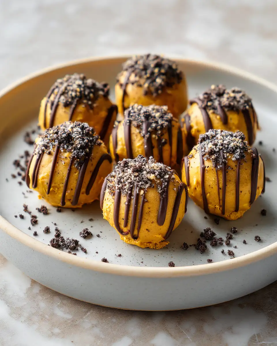 Final dish - Irresistible Pumpkin Oreo Cheesecake Truffles Perfect for Fall